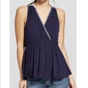 Target Universal Thread Navy Blue Embroidered Tank